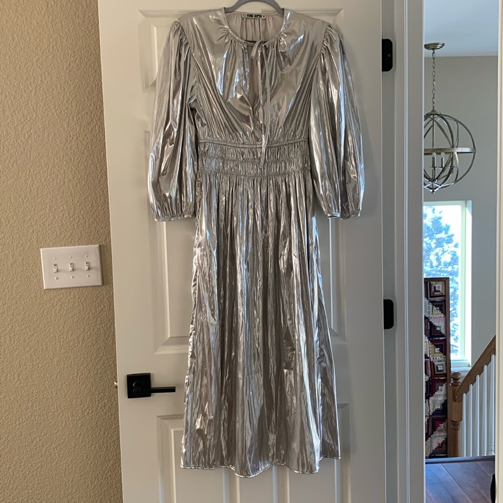 Ciao Lucia Metallic Satin Dress.  NWOT